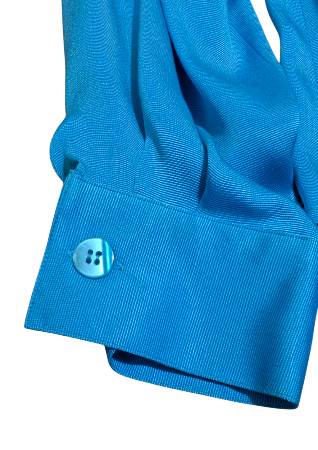 Carlisle 100% Silk Turquoise Blouse with Button-In Scarf Tie - Size Vintage 12