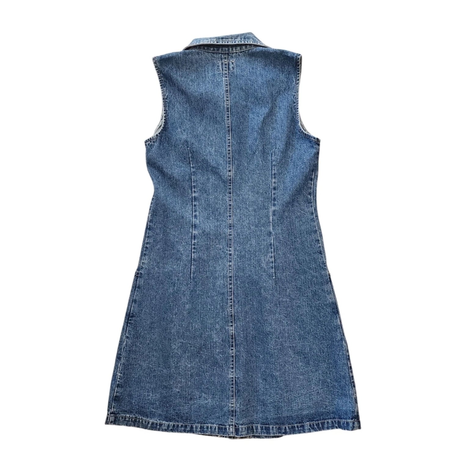 Moda International Sleeveless Denim Button Front Dress - Vtg 10