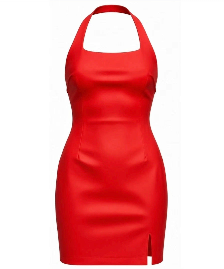 Caché Red Halter Dress - Size 4
