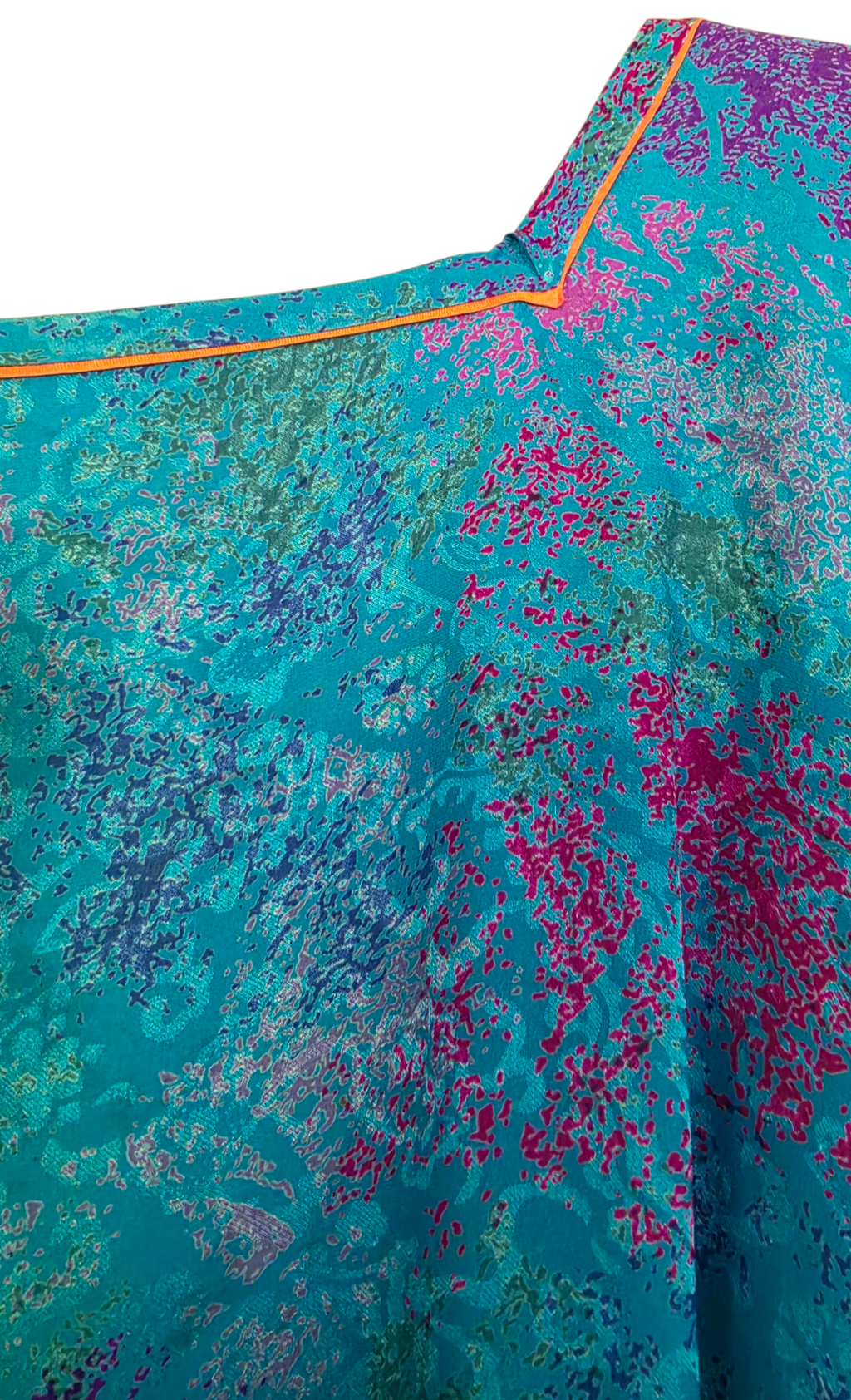 Custom Dress & Jacket Set Blue Purple Abstract Print (Hong Kong) - Size L