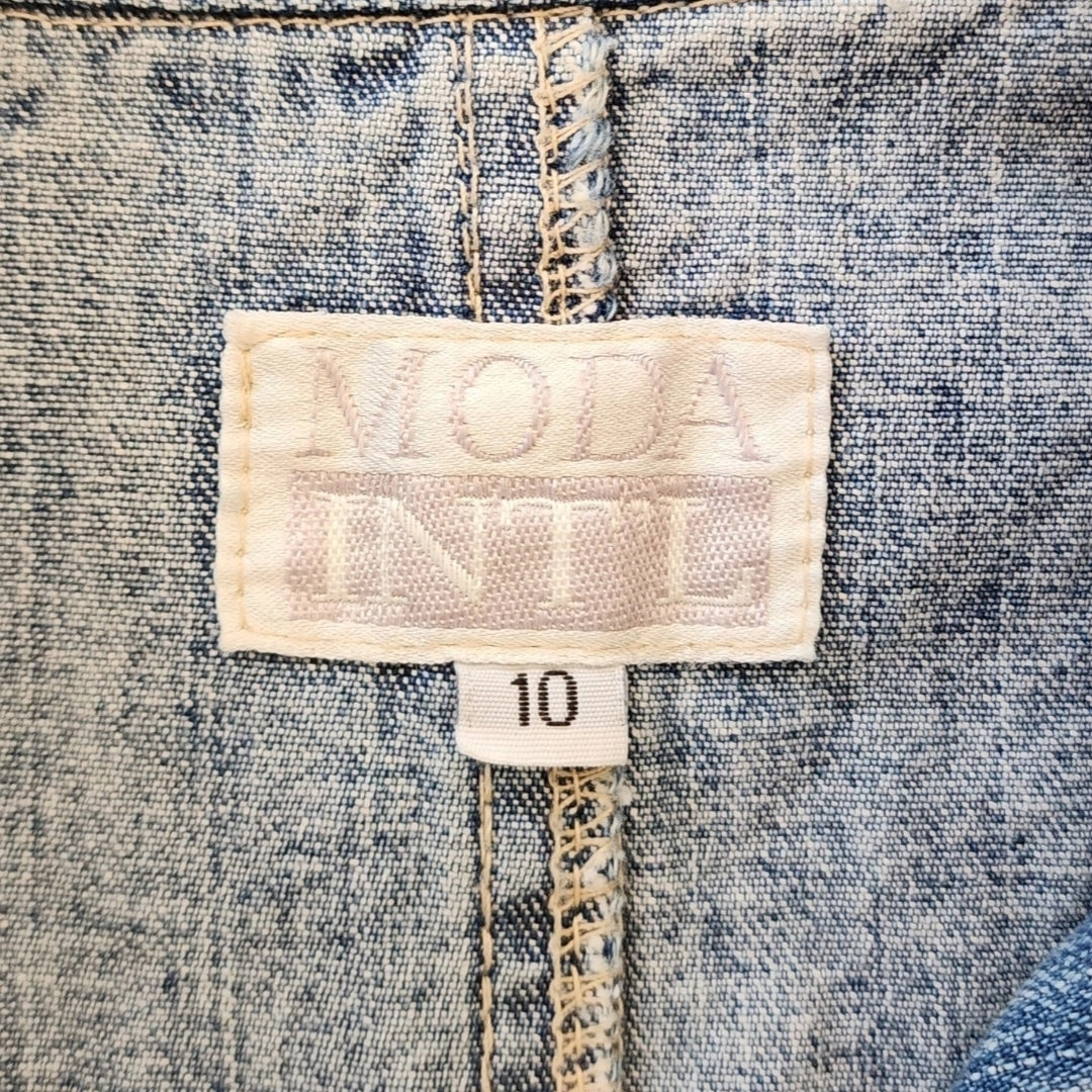 Moda International Sleeveless Denim Button Front Dress - Vtg 10