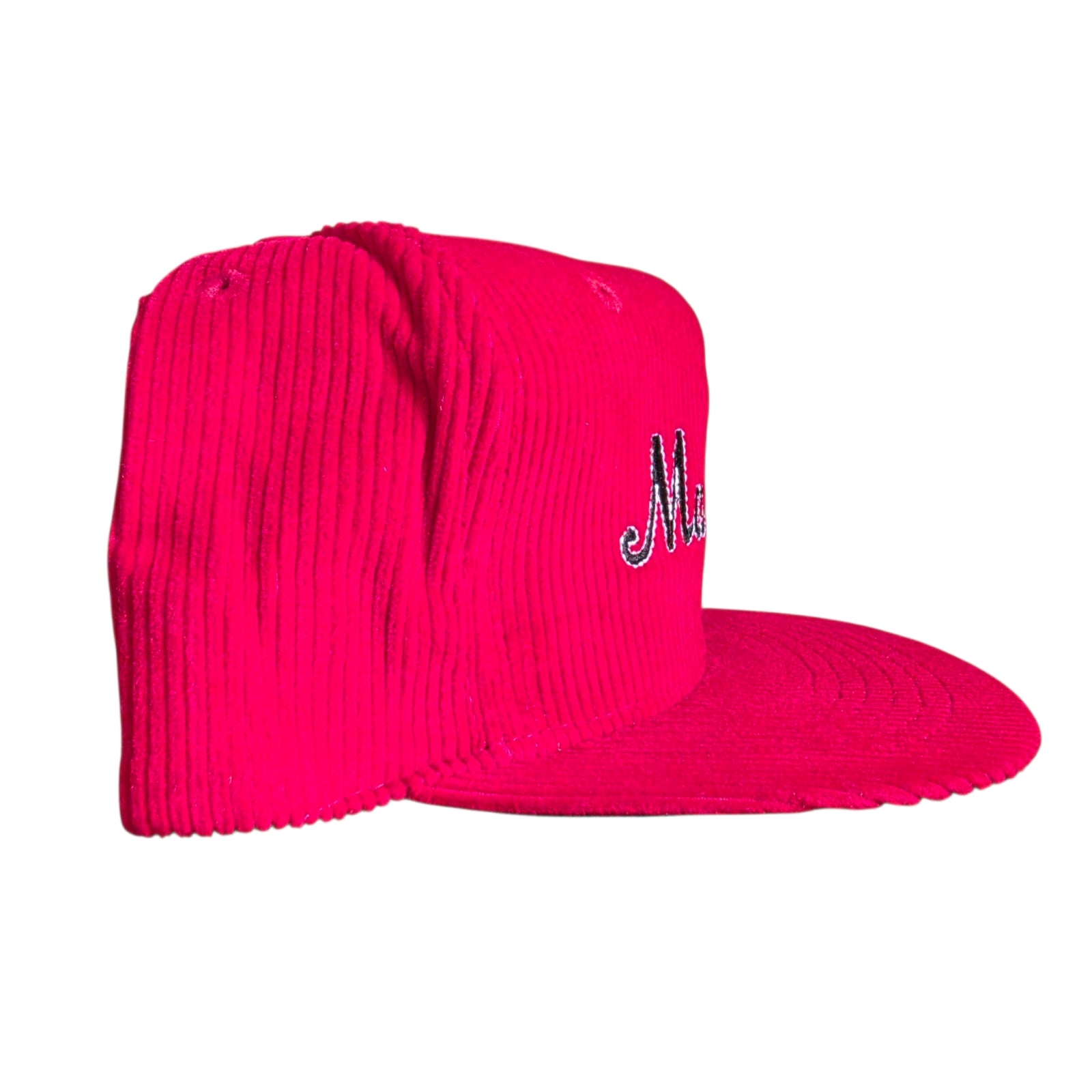 Maryland Terps Corduroy Snapback Hat Red Script Logo Cap The Game