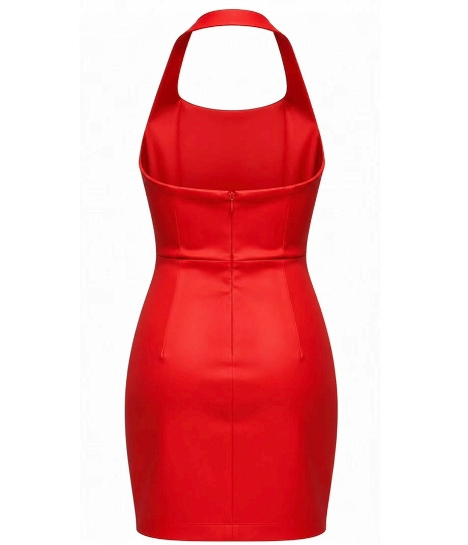 Caché Red Halter Dress - Size 4