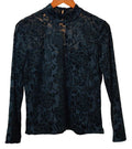Jonquil by Diane Samandi Black Burnout Velvet Top - Size S