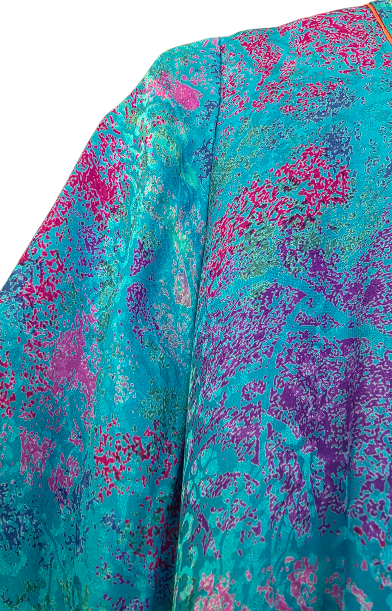 Custom Dress & Jacket Set Blue Purple Abstract Print (Hong Kong) - Size L