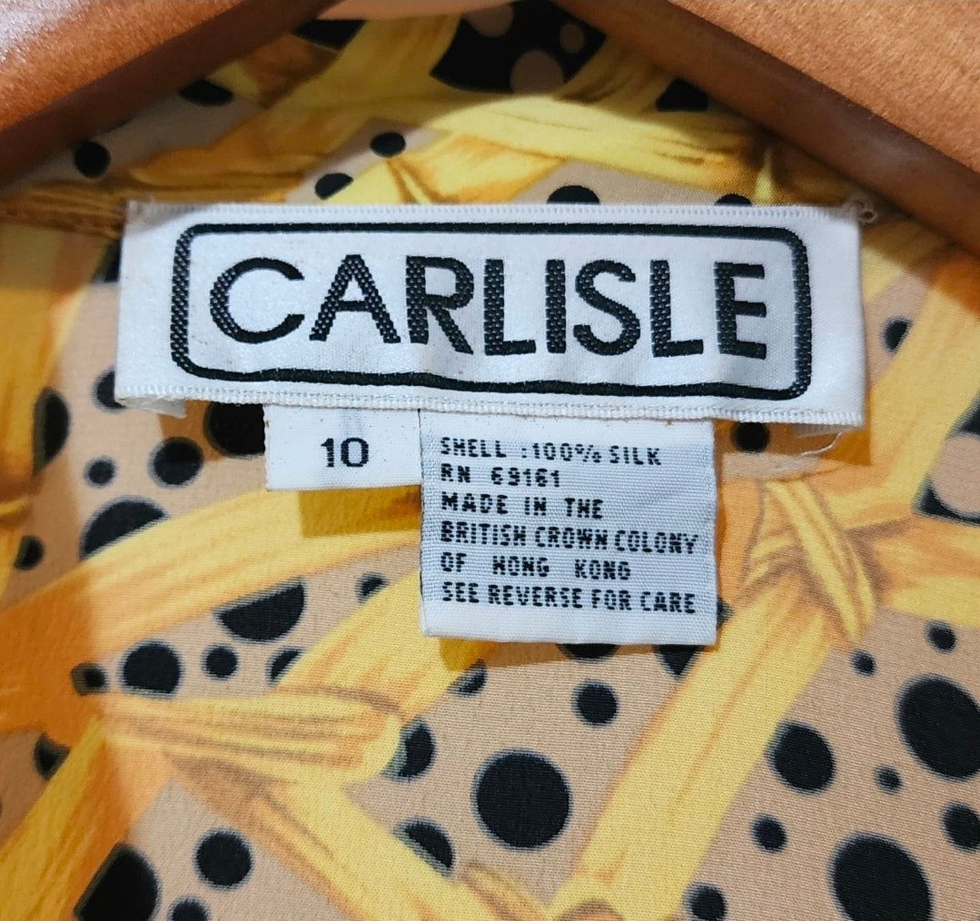 Carlisle 100% Silk Blouse - Size Vintage 10