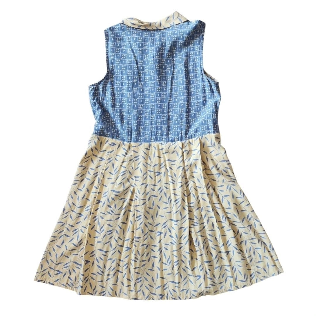 Bets by Canvasbacks Blue & Canary Yellow Sleeveless Button Front Sundress - Size M