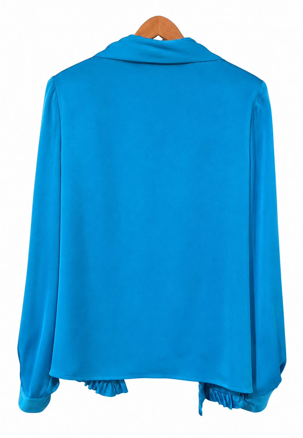 Carlisle 100% Silk Turquoise Blouse with Button-In Scarf Tie - Size Vintage 12