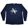 Vintage 90s Nautica Navy Blue Long Sleeve Logo T-Shirt - L